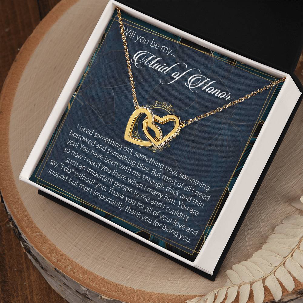 Will You Be My Maid Of Honor Necklace Giftmaid Of Honor Gift Necklacemaid Of Honor Wedding Gift Interlocking Hearts Necklace Wedding Gift