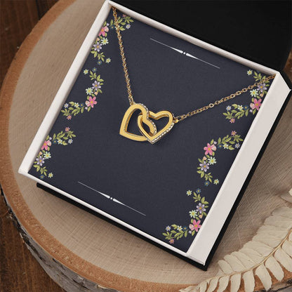 Two Hearts Necklace For Her Interlocking Hearts Necklace