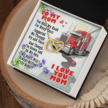 Trucker'S Mom- Interlocking Heart Necklace Interlocking Hearts Necklace