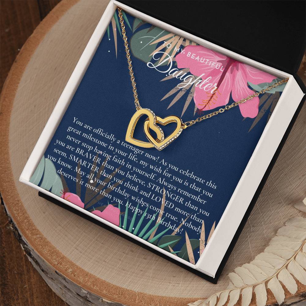Gift For 13 Year Old Girl Gifts 13Th Birthday Girl 13Th Birthday Gift Thirteenth Birthday Necklace Teen Birthday Gift Official Teenager Interlocking Hearts Necklace