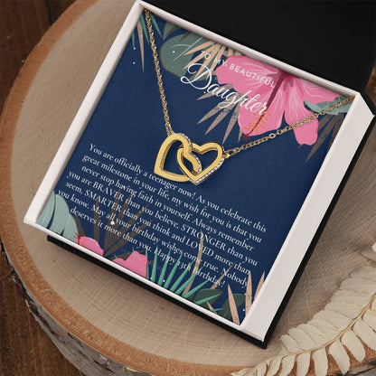 Gift For 13 Year Old Girl Gifts 13Th Birthday Girl 13Th Birthday Gift Thirteenth Birthday Necklace Teen Birthday Gift Official Teenager Interlocking Hearts Necklace