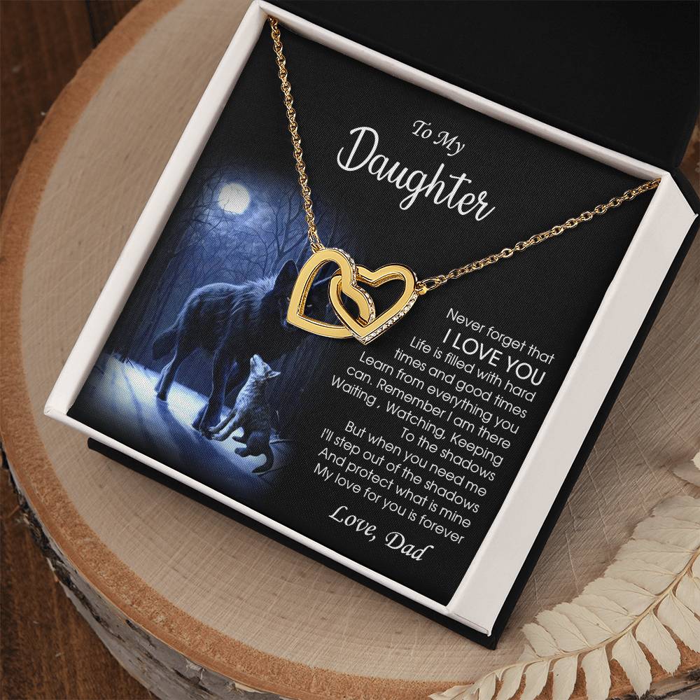 Dad To Daughter Necklace Daughter Gift Sentimental Gift For Daughter From Dad To My Daughter Jewelry Interlocking Hearts Necklace