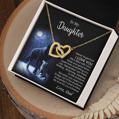 Dad To Daughter Necklace Daughter Gift Sentimental Gift For Daughter From Dad To My Daughter Jewelry Interlocking Hearts Necklace