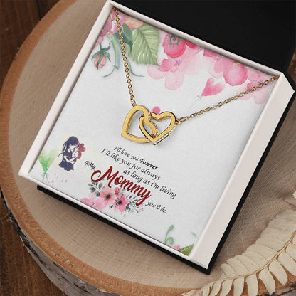 Cute Jewelry Gift For Mom Interlocking Hearts Necklace