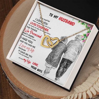 Gift For Husband Interlocking Hearts Necklace