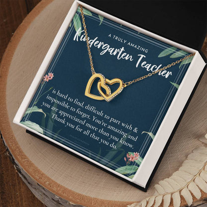 Gift For Kindergarten Teacher Kindergarten Appreciation Gift A Truly Amazing Kindergarten Gift Interlocking Hearts Necklace