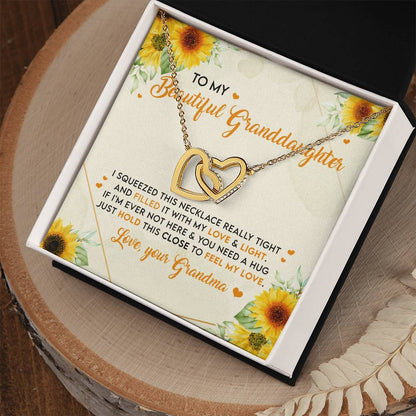 Feel My Love - Best Gift For Granddaughter Interlocking Hearts Necklace