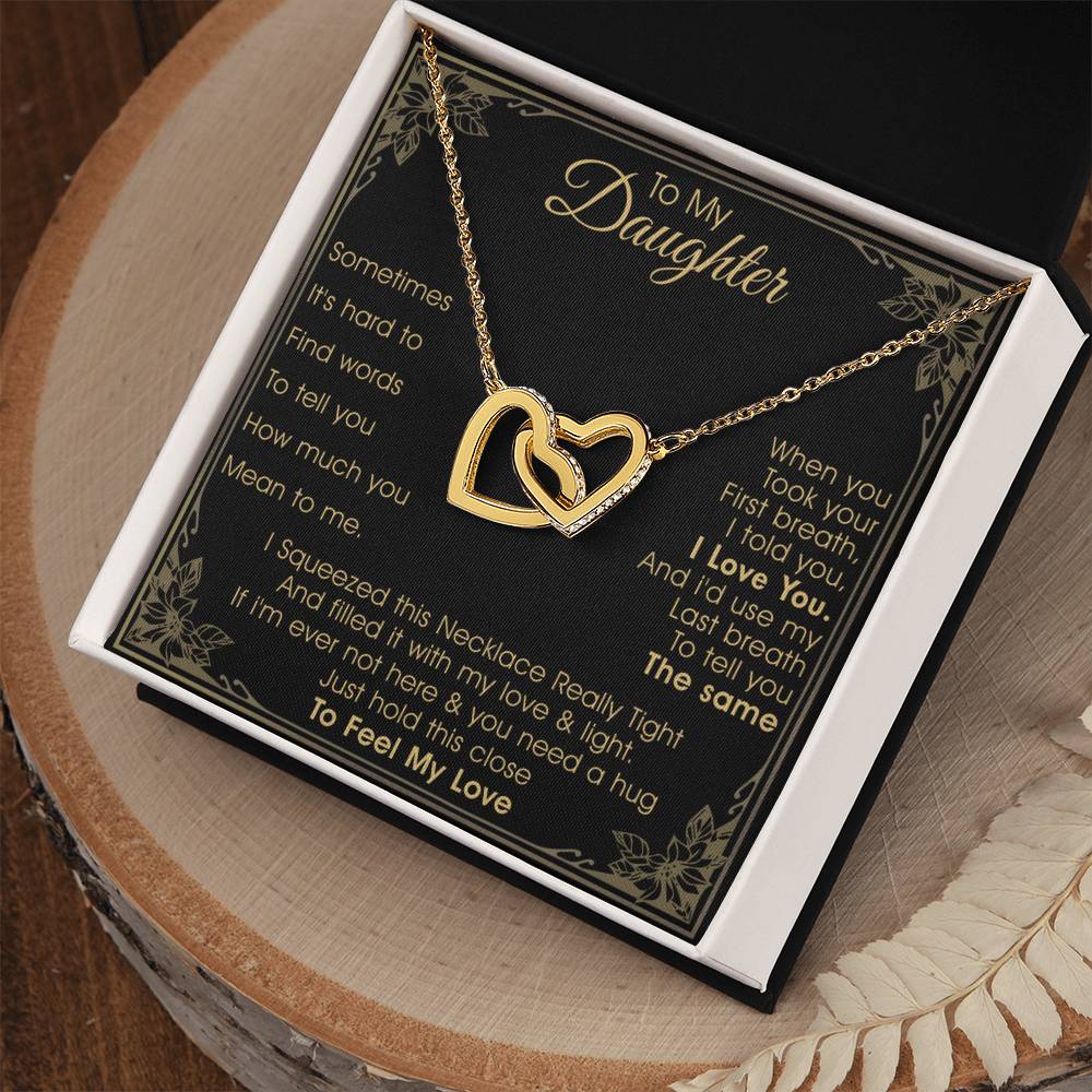 A Gift For Daughter Interlocking Hearts Necklace - Feel My Love