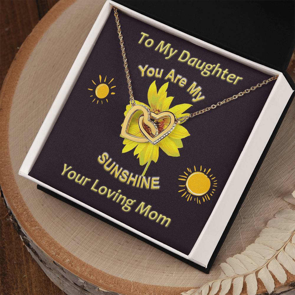You Are My Sunshine Mother Daughter Interlocking Heart Necklace Mommy And Me Necklace Set Daughter Gifts From Mom Interlocking Hearts Necklace