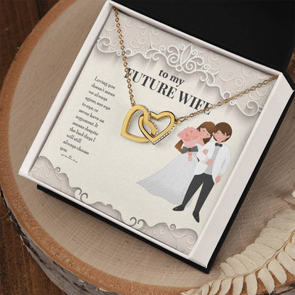 Two Hearts For Wife Interlocking Hearts Necklace