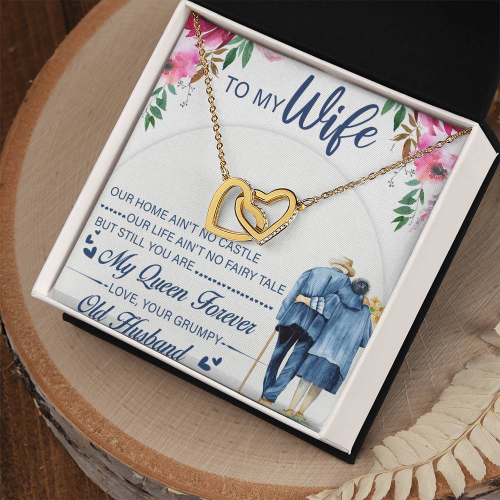 To My Wife Interlocking Hearts Necklace Message Card