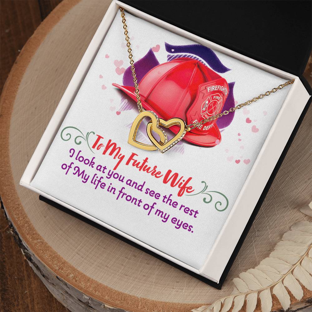 Firefighter'S Future Wife - Interlocking Heart Necklace Interlocking Hearts Necklace