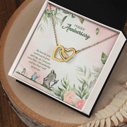 Totoro Anniversary Edition I Love You More Each Day! - Interlocking Hearts Necklace