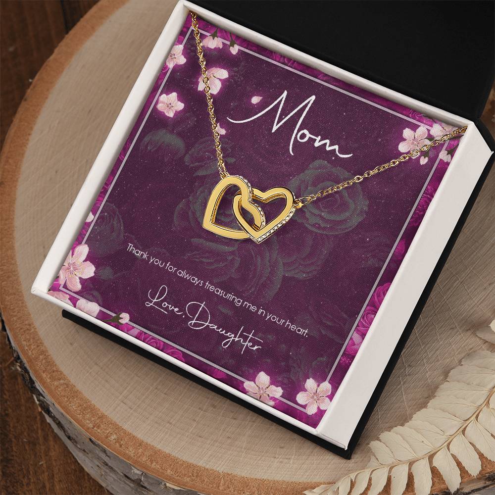 Daughter'S Gratitude Necklace Interlocking Hearts Necklace