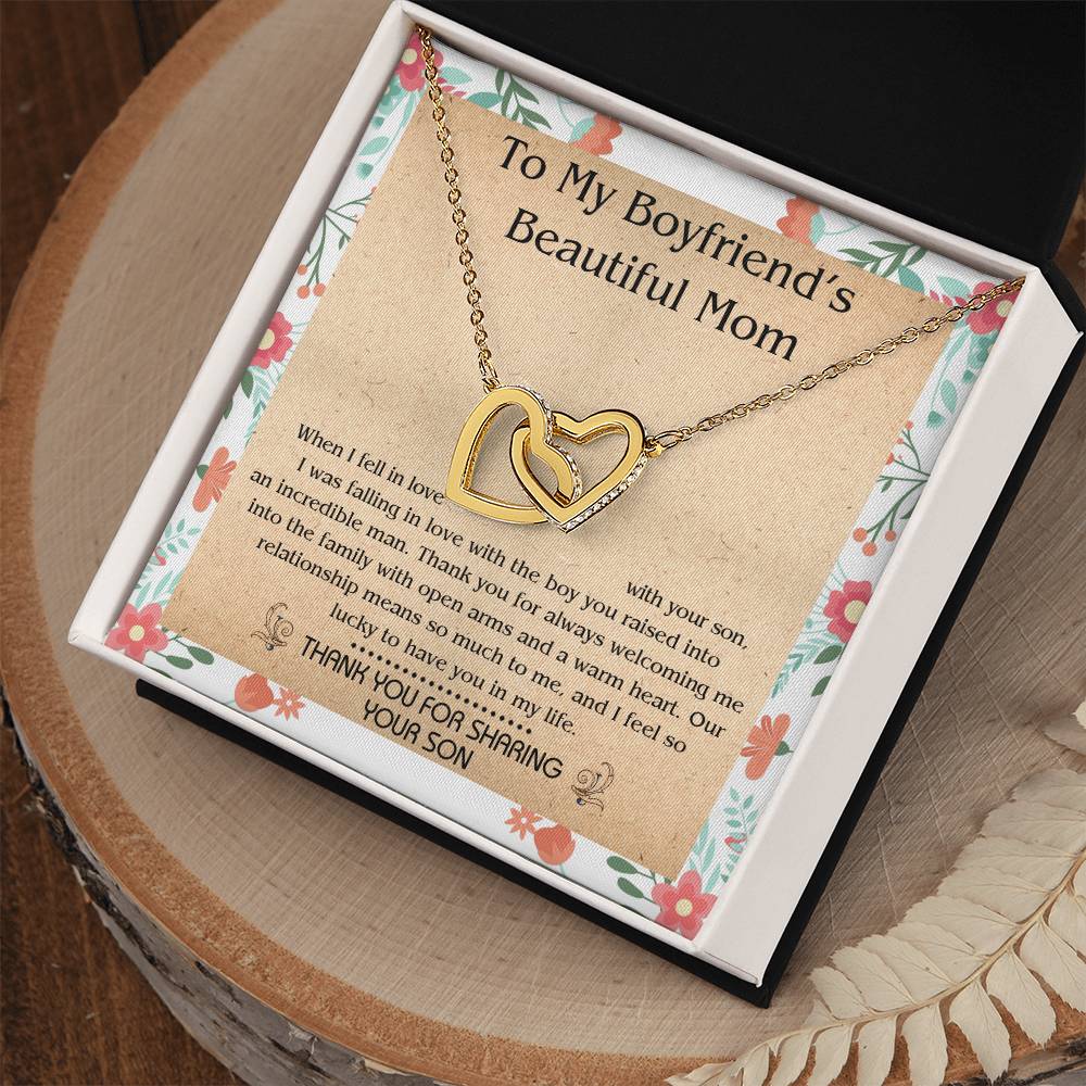 Gift For Boyfriend'S Mom - When I Fell In Love With Your Son - Interlocking Interlocking Hearts Necklace