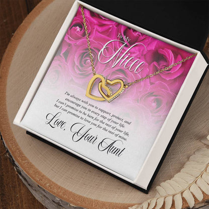 From Your Aunt-Promise To Love You Interlocking Bracelet Interlocking Hearts Necklace