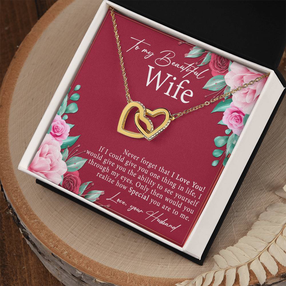 A Beautiful Gift For A Beautiful Wife Interlocking Hearts Necklace