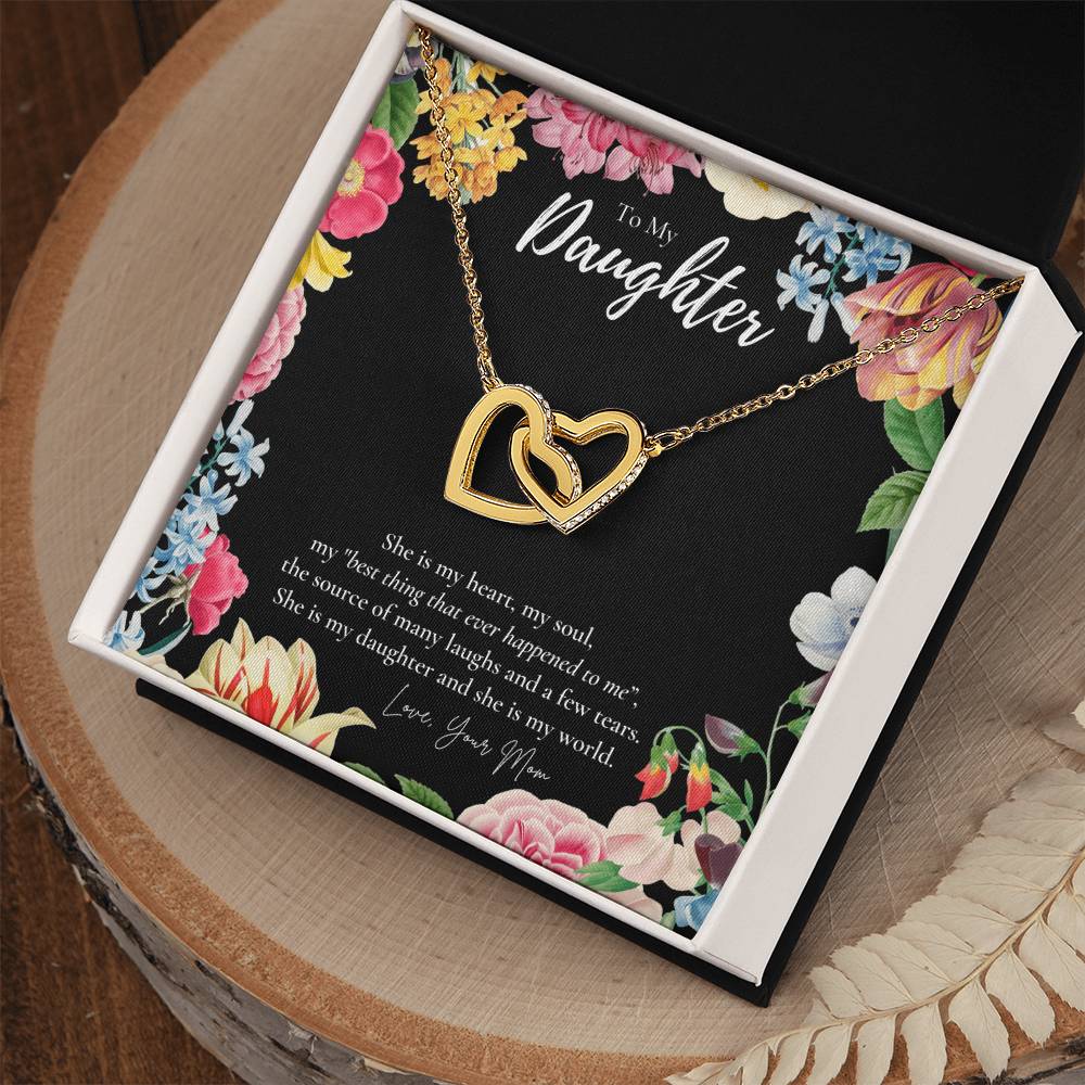 Daughter Gift To My Daughter Necklace From Mom To My Daughter Necklace Gift For Daughter From Mom Interlocking Hearts Necklace