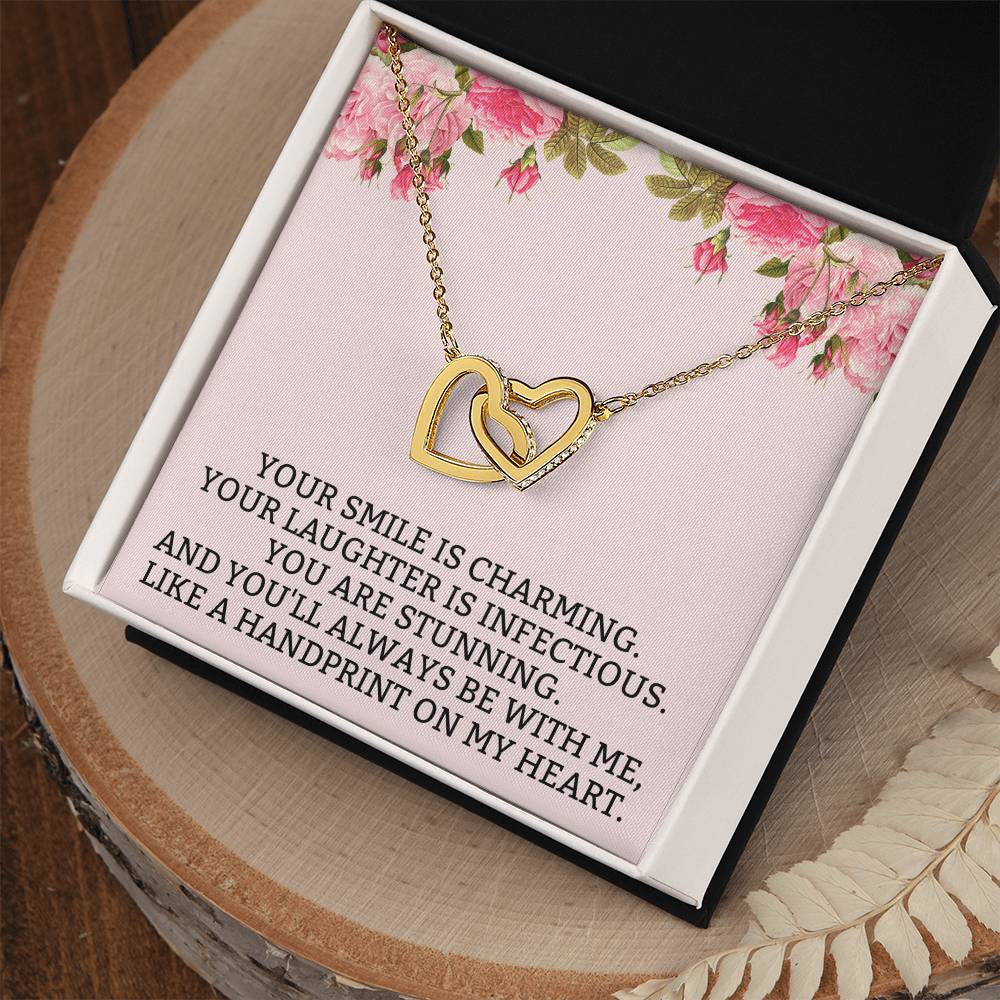 You Will Always Be With Me Interlocking Hearts Necklace