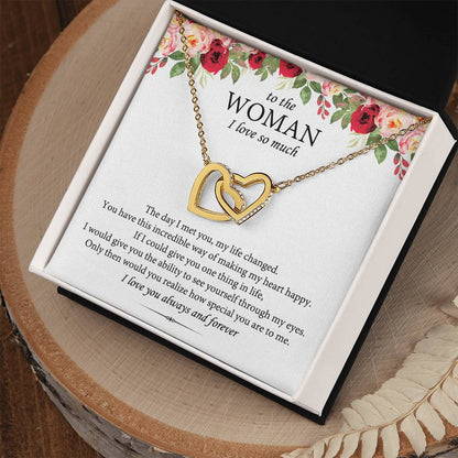 To The Woman I Love So Much Interlocking Heart Necklace Interlocking Hearts Necklace