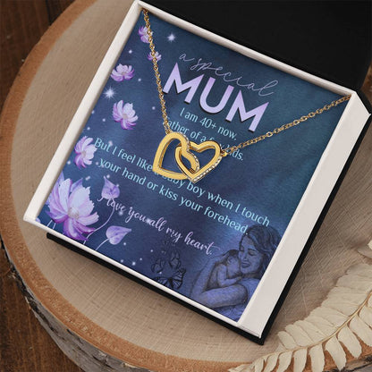 Feel Like A Baby Boy Gift For Mum Interlocking Hearts Necklace