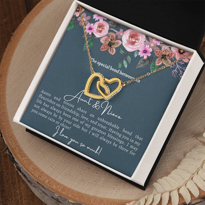 Aunt And Niece Special Bond Linked Hearts Necklace Interlocking Hearts Necklace