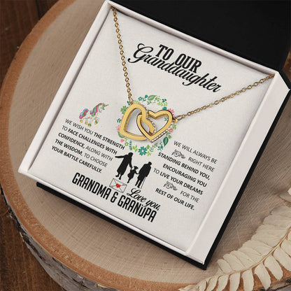 To Our Granddaughter Interlocking Hearts Necklace
