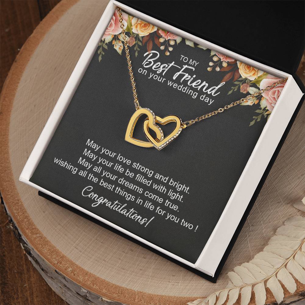 To My Wonderful Friend - Friendship Gift - Friends Forever - Friend Gift Interlocking Hearts Necklace
