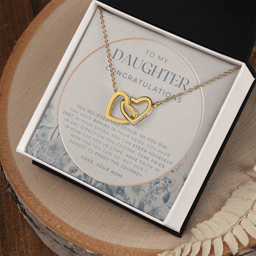 Daughter Graduation Gift Necklace For Her College Graduation Gift For Her High School Senior Graduation Class Of Interlocking Hearts Necklace