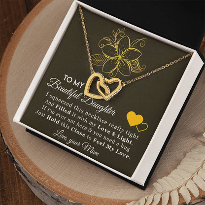 Feel My Love - Best Gift For Daughter Interlocking Hearts Necklace