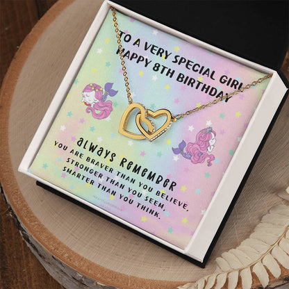 8Th Birthday Gift 8Th Birthday Necklace Gift Happy 8Th Birthday Gift Gift For 8 Year Birthday Girl Interlocking Hearts Necklace