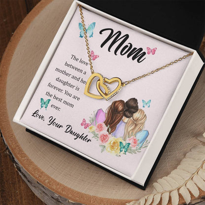 Dear Mom Interlocking Hearts Necklace