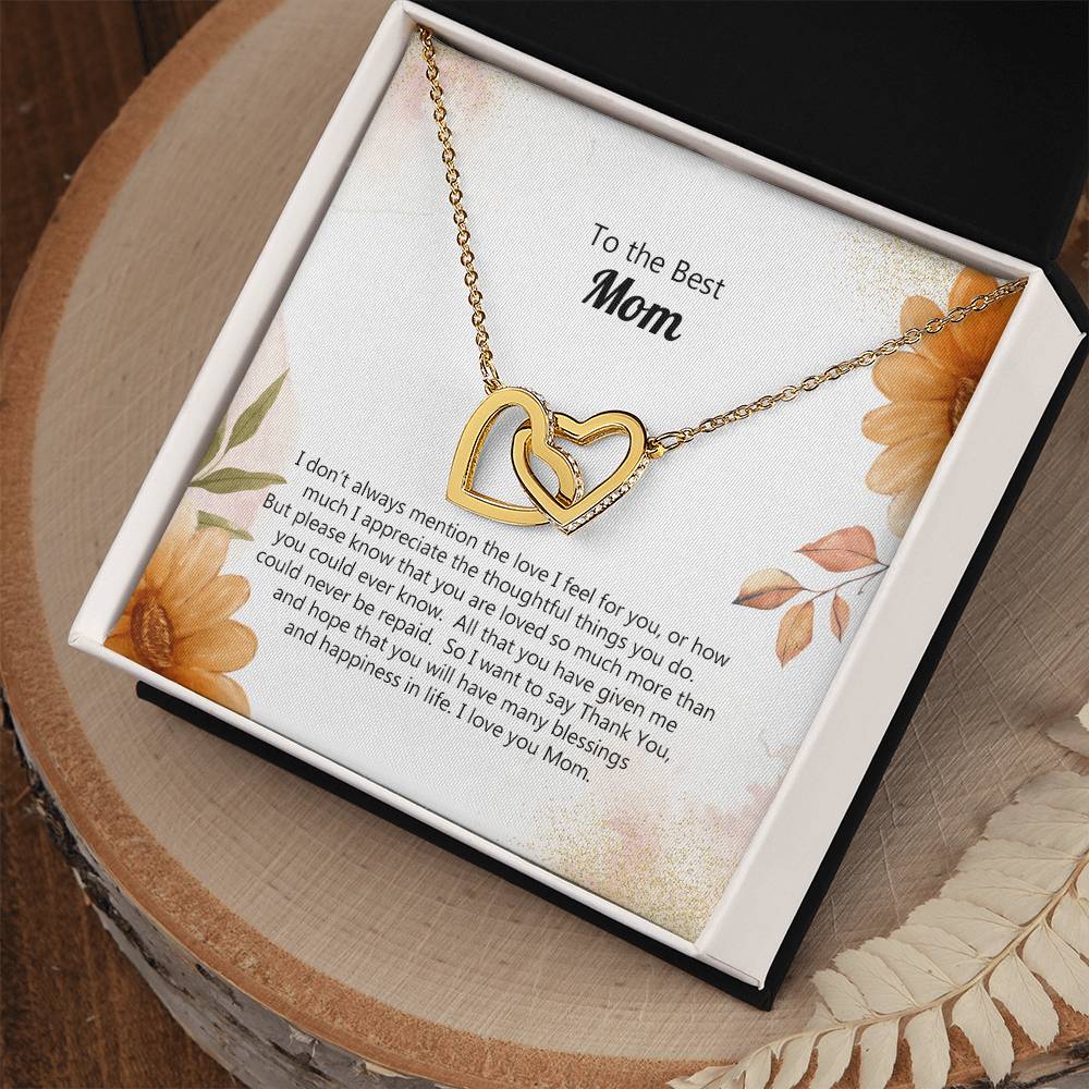 To The Best Mom Special Message Card For Mom Custom Forever Necklace Gift Mom Necklace Gift Ss124 Interlocking Hearts Necklace