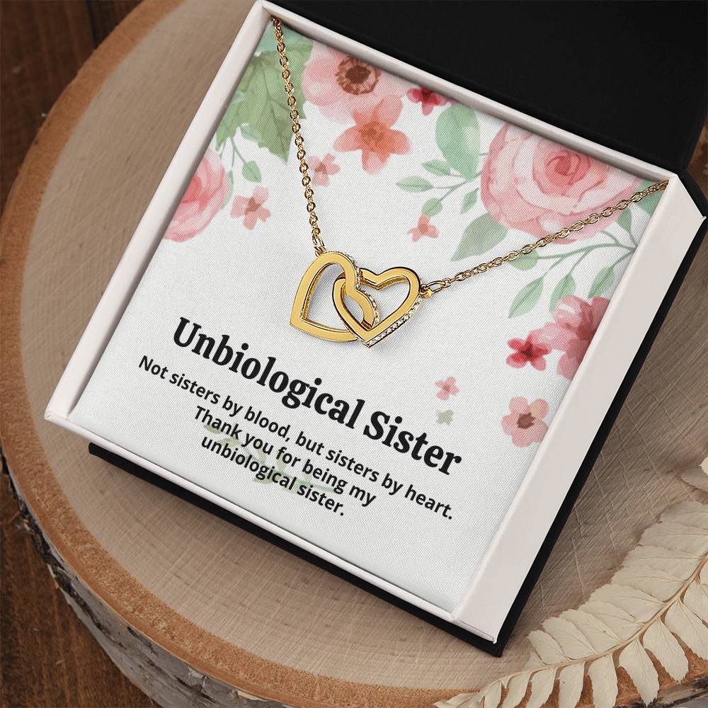 Unbiological Sister Necklace Interlocking Hearts Necklace