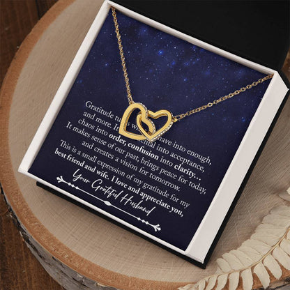 To My Wife Jewelry To My Wife Necklace Wife Necklace Gift Meaningful Jewellery Wishbone Necklace Anniversary Jewellery For Wife Interlocking Hearts Necklace