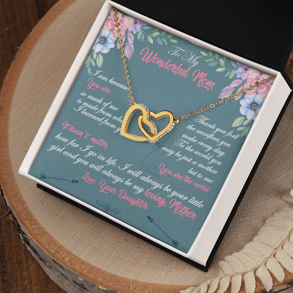 To My Wonderful Mom Necklace Interlocking Hearts Necklace