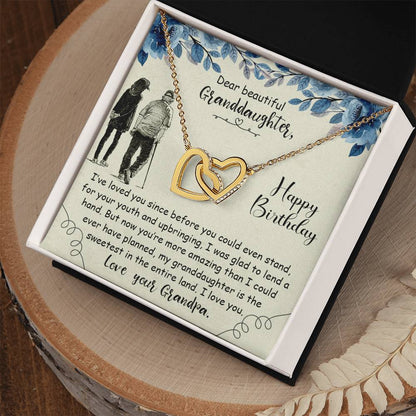 Dear Beautiful Granddaughter Interlocking Hearts Necklace