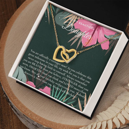 Gift For 13 Year Old Girl Gifts 13Th Birthday Girl 13Th Birthday Gift Thirteenth Birthday Necklace Teen Birthday Gift Official Teenager Interlocking Hearts Necklace