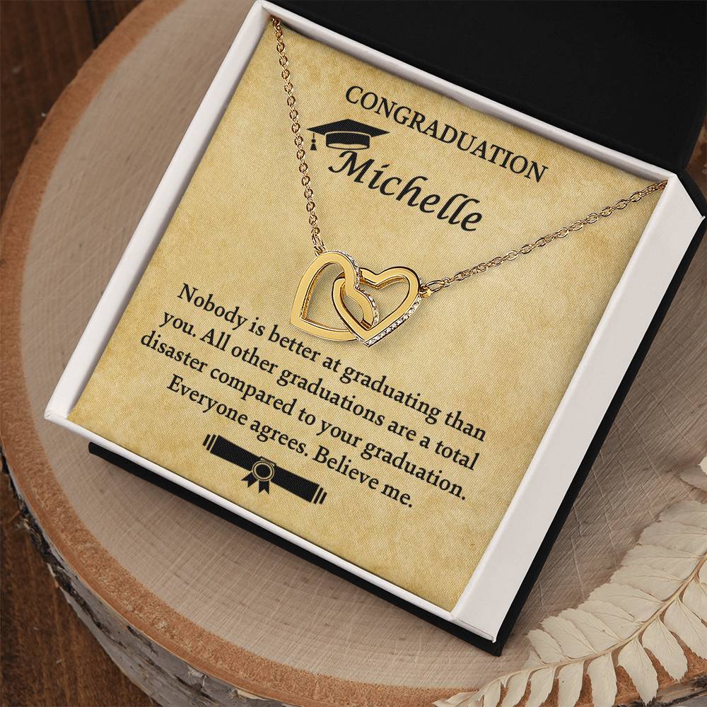 Funny Graduation Gift - Necklace Interlocking Hearts Necklace