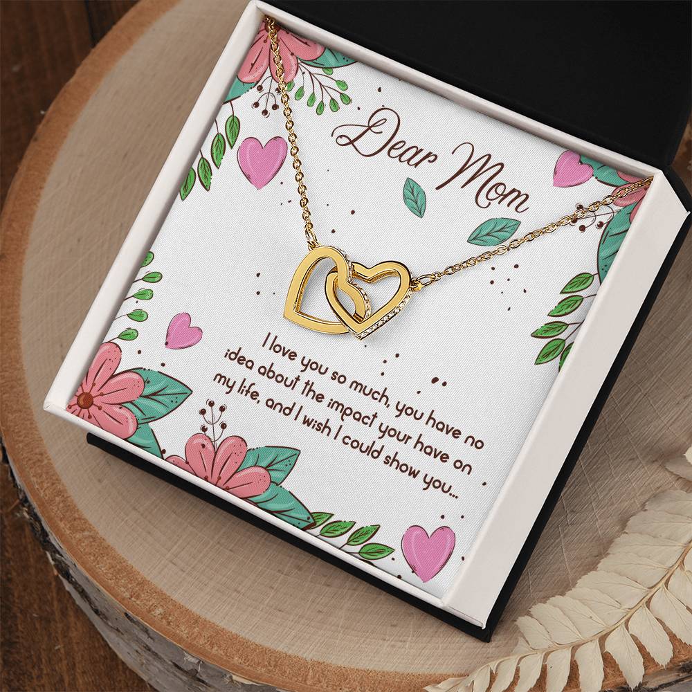 Beautiful Gift To To My Wonderful Mom - We Are Two Heart Together Interlocking Hearts Necklace