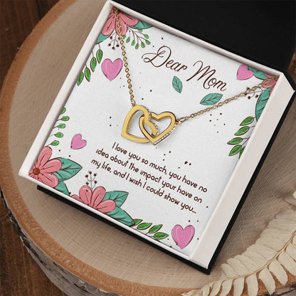 Beautiful Gift To To My Wonderful Mom - We Are Two Heart Together Interlocking Hearts Necklace