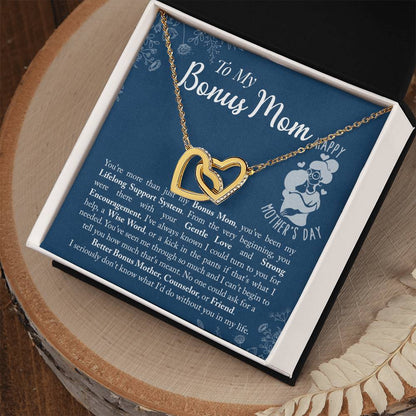 Bonus Mom - You'Ve Been My Lifelong Support System Interlocking Hearts Necklace