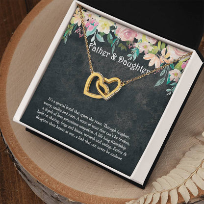 Father And Daughter Necklace Daughter Gift Father'S Day Gift Interlocking Hearts Necklace