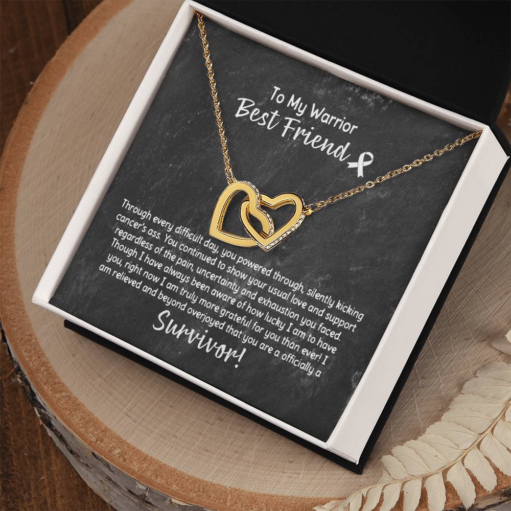 Best Friend Cancer Survivor Gift Interlocking Hearts Necklace