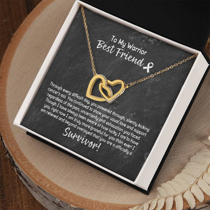 Best Friend Cancer Survivor Gift Interlocking Hearts Necklace