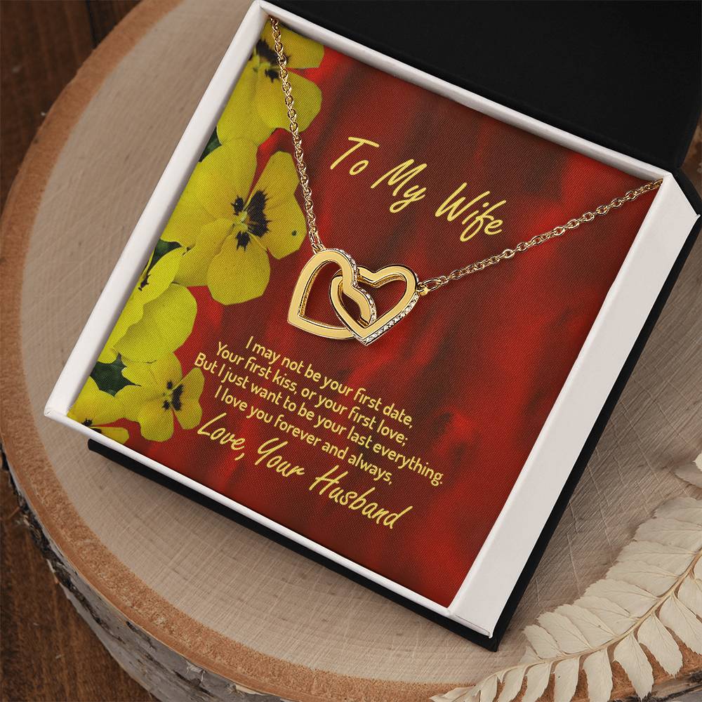 To My Wife Necklace Husband To Wife Gift For My Wife Romantic Wife Gift Wife Birthday Surprise Wife Appreciation Necklace For My Wife Interlocking Hearts Necklace