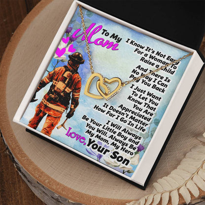 Firefighter'S Mom - Interlocking Heart Necklace Interlocking Hearts Necklace