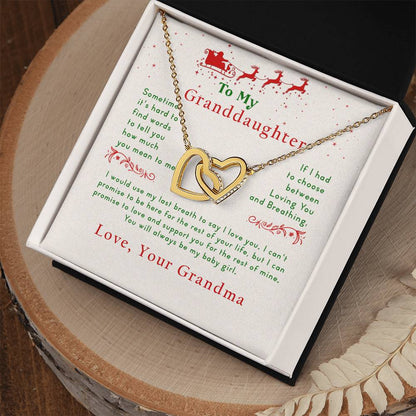 Collection Granddaughter - Christmas - Gift From Grandma Interlocking Hearts Necklace