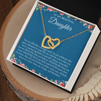 Gift For 13 Year Old Girl Gifts 13Th Birthday Girl 13Th Birthday Gift Thirteenth Birthday Necklace Teen Birthday Gift Official Teenager Interlocking Hearts Necklace