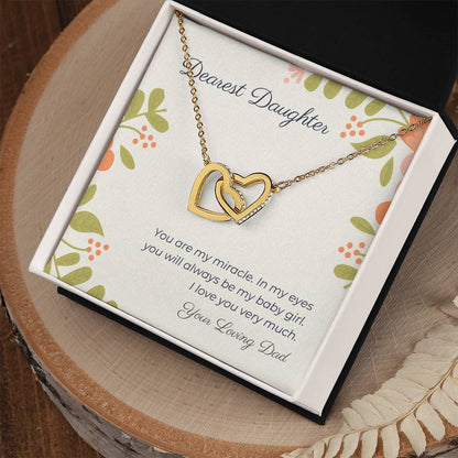 Dearest Daughter Interlocking Hearts Necklace